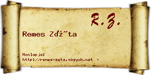 Remes Zéta névjegykártya